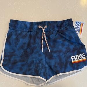 BIKE Men's Blue and White shorts with liner